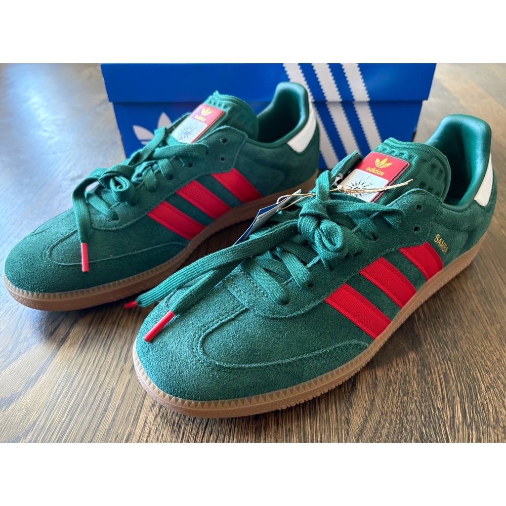 Adidas Samba OG Dark Green Better Scarlet Gum IH6829 Mens Size 10 Suede Sneakers